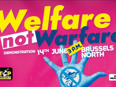 Europese manifestatie “Voor welzijn, tegen oorlog” zondag 14 juni